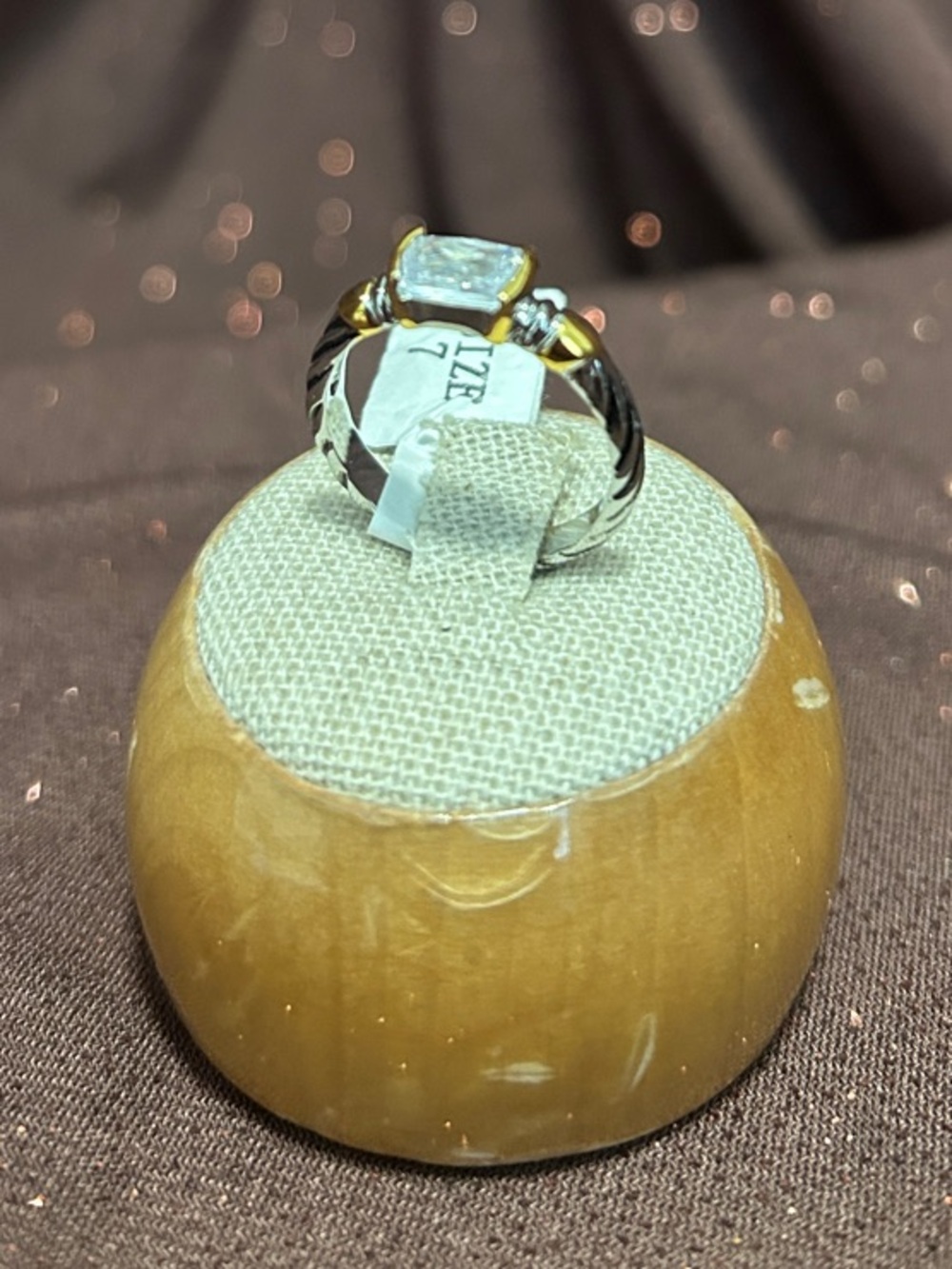Classic Two-Tone Square-Cut Ring in Silver and Gold